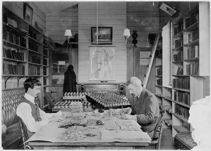 Making up the pay packets, Petone railway workshops