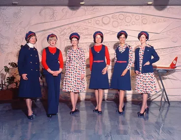 Image: Air Hostess Uniform 1975 Red and Blue 002