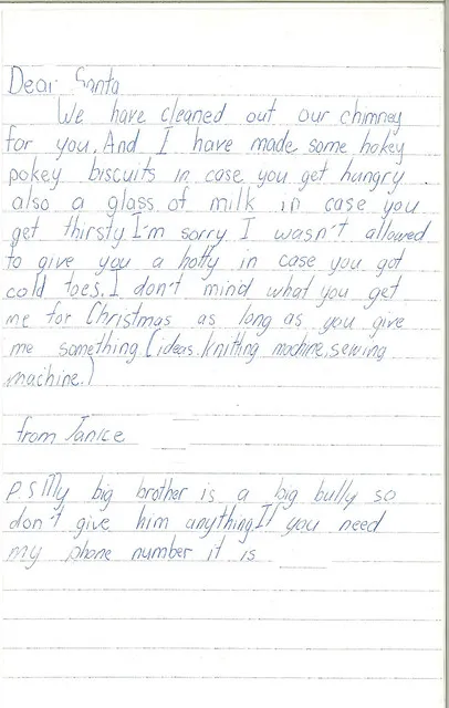 Letter to Santa, 1982