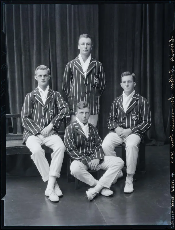 Film Negative: Christ's College swimming four 1923