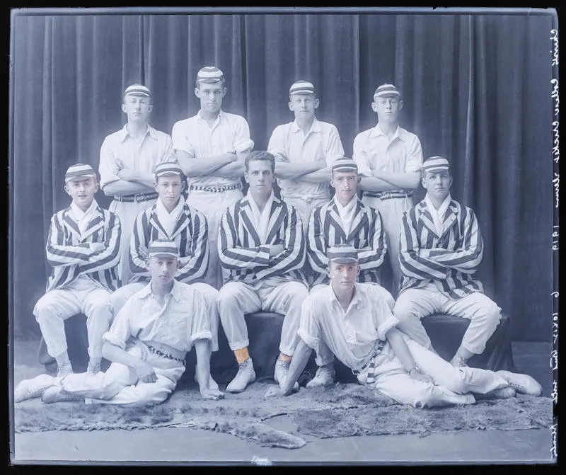 Glass Plate Negative: Christ's College, Cricket Eleven, 1919