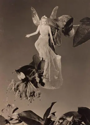 ('Fairy': Montage of a woman in costume on honeysuckle)