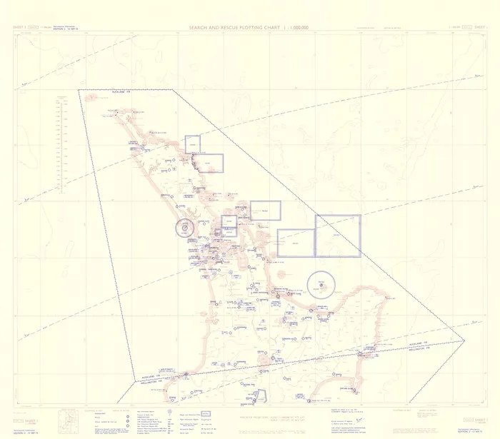 Search and rescue plotting chart 1:1,000,000 : [New Zealand].