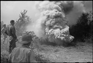 Image: Smoke screen being laid in Cassino as Allied attack proceeds, Italy, World War II - Photograph taken by George Kaye