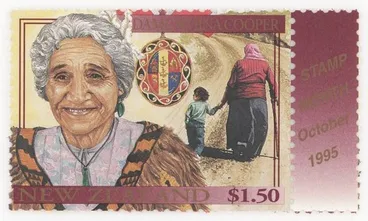 Image: Issued one dollar and fifty cents 'Famous New Zealanders' stamp