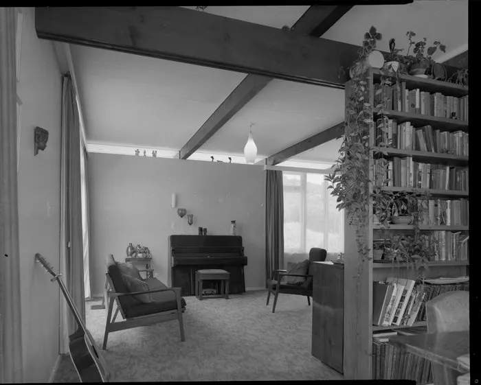 Living room of Utting house, [Wellington?]