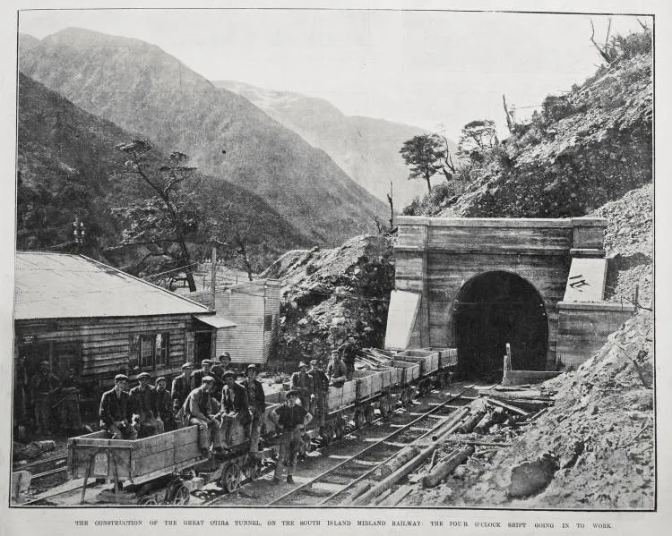 The Construction Of The Great Otira Tunnel, On The South Island Midland Railway
