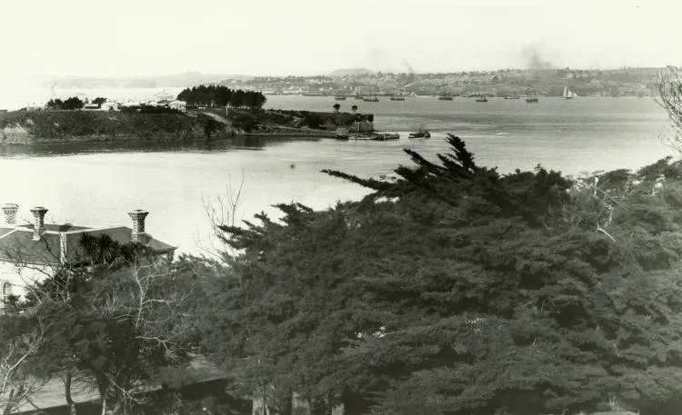 View from Birkenhead Point towards Northcote Point and Auckland City.