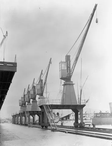 Image: Cranes on a Wellington wharf