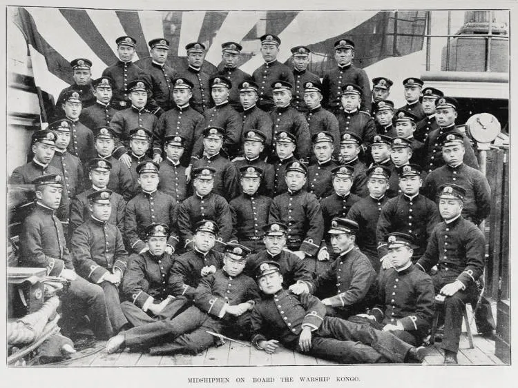 Midshipmen on board the Japanese warship 'Kongo'