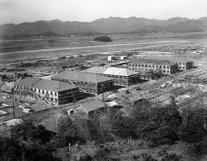 Barracks at Ozuki, Japan, for 2nd NZEF troops of 22 Battalion