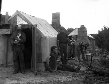 Image: Gum diggers' camp, North Auckland