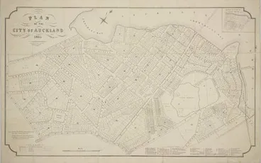 Image: Plan of the City of Auckland, 1865, copied from the government registration map.