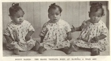 Image: Bonny babies: the Māori triplets born at Hawera a year ago