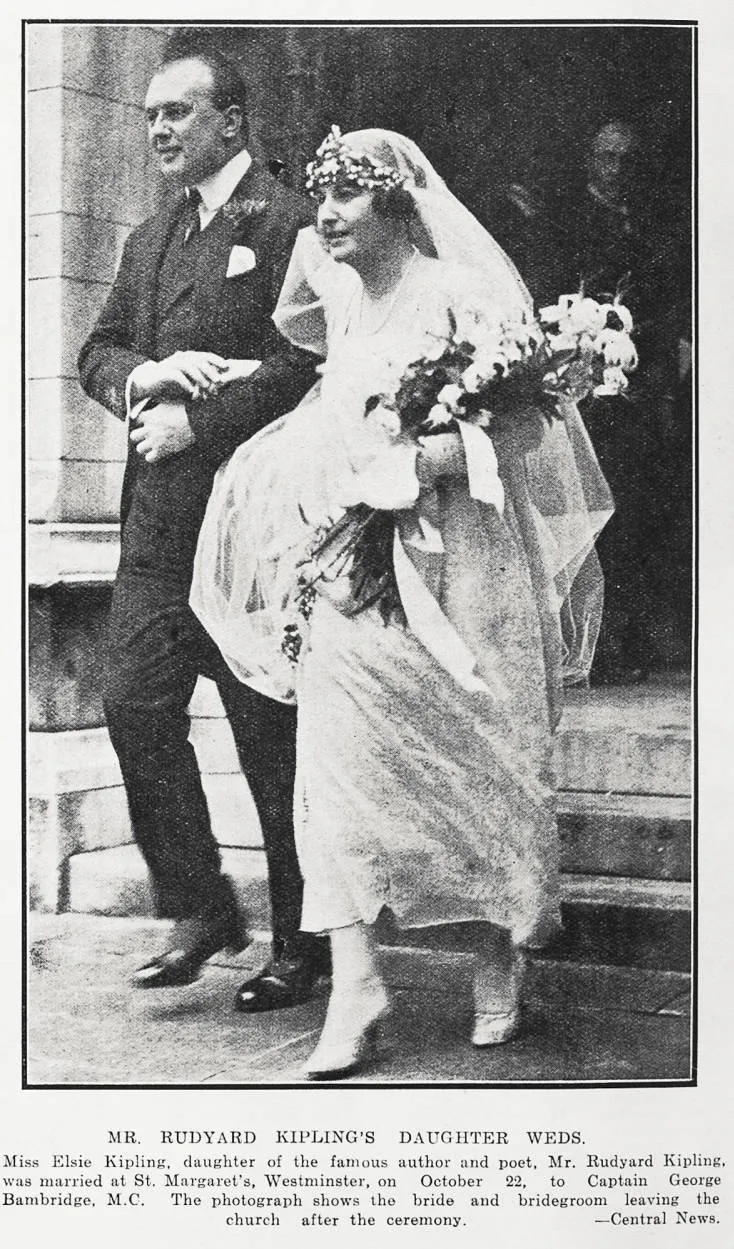Mr Rudyard Kipling's daughter weds