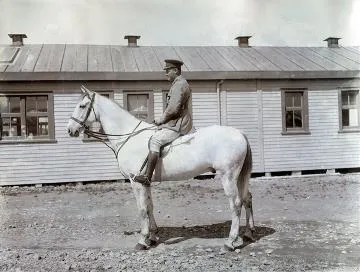 Lt. Col Adams on his horse at Featherston Camp : digital image