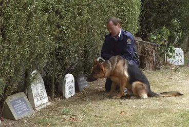 Image: Constable Terry Andrews and his new dog, Torr - Photograph taken by Melanie Burford