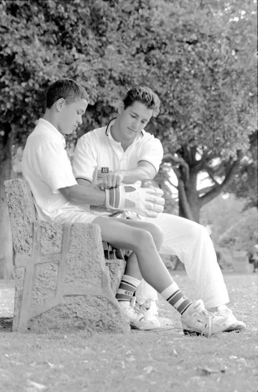 New Zealand cricket representative Adam Parore, and Te Aute College player Regan Lloyd