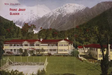 Image: New Zealand's Franz Josef Glacier - - The Franz Josef Glacier, South Westland New Zealand, a paradise all year round. H L Young Limited, Art printers, Palmerston North [ca 1935?]