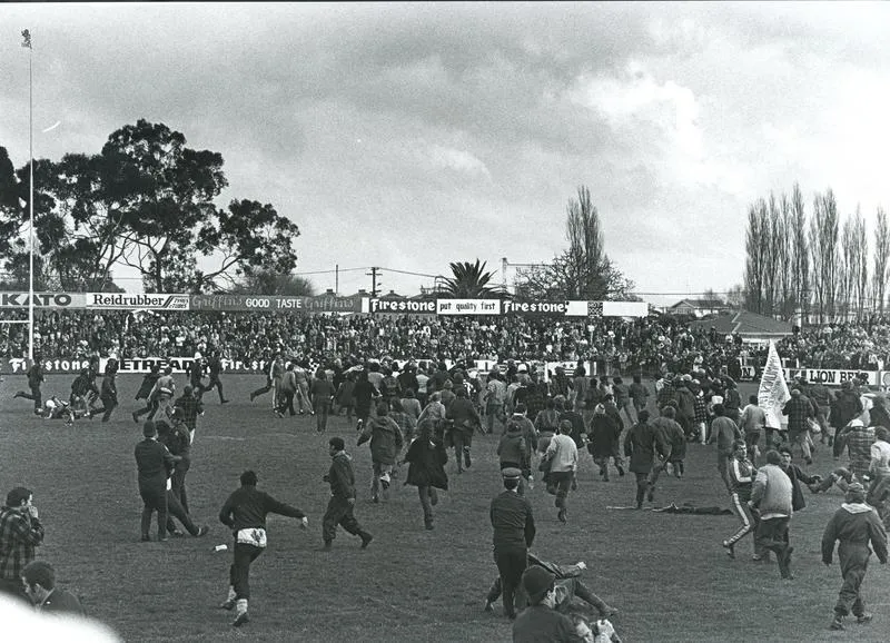 "Protestors on the field at Rugby Park" - 1981 Springbok Tour