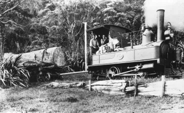 Image: Engine A196 hauling a log.