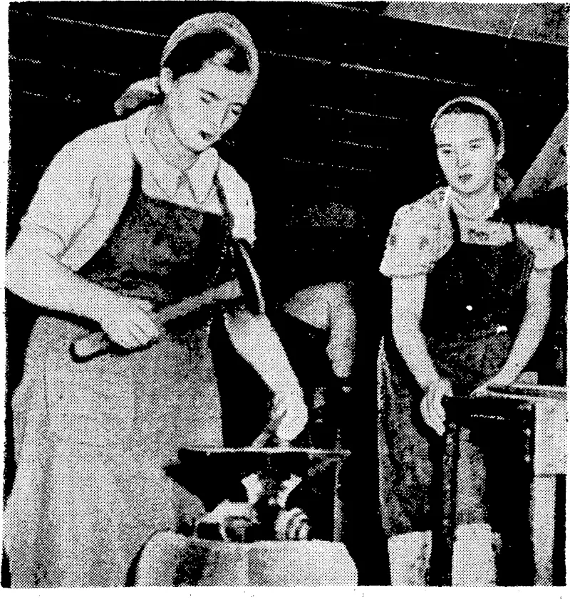 Teaching* is essentially practical, and girls are trained in handling1 hot metal. (Evening Post, 28 January 1939)