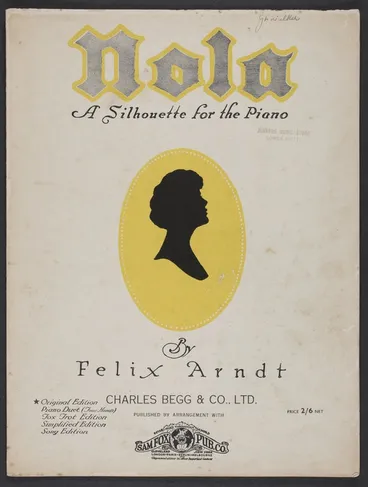 Image: Nola : a silhouette for the piano / by Felix Arndt.