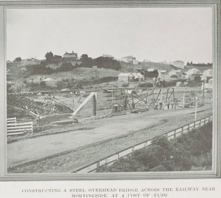Constructing a steel overhead bridge across the railway near Morningside, at a cost of £5,500