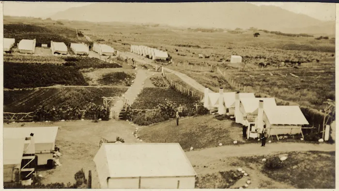 Soldiers work relief camp at Paraparaumu, Kapiti Coast