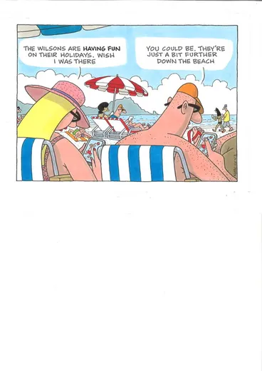 Image: Clark, Laurence, 1949- :Technology at the beach. 4 January 2014