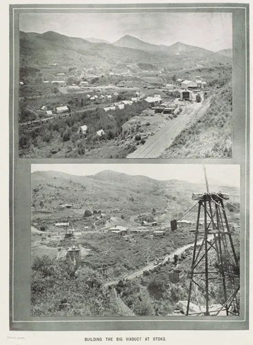 Building the big viaduct at Otoko Image: Building the big viaduct at Otoko