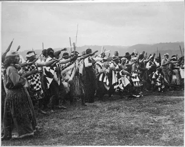 Image: Ross, Malcolm, 1862-1930 :[Haka at Ruatoki, during the visit of Lord Ranfurly's party]