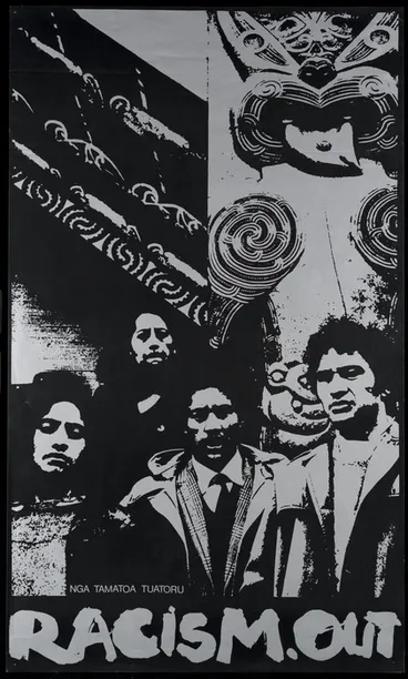 Image: Nga Tamatoa Tuatoru: Racism out. [Designed by Eruera Nia. 1972]