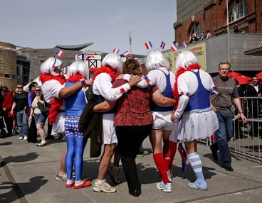 Image: Rugby supporters in Wellington City during Rugby World Cup tournament 2011