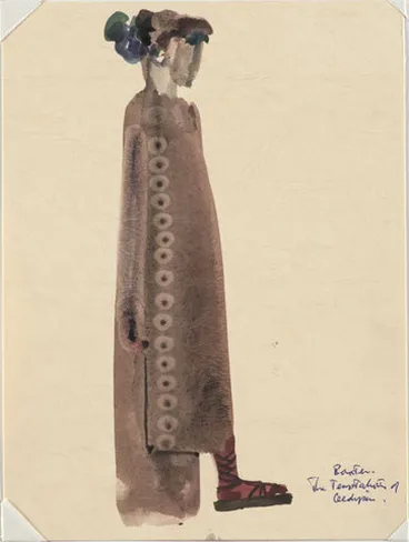 Image: The temptations of Œdipus by Baxter [costume design. Brown cloaked figure].