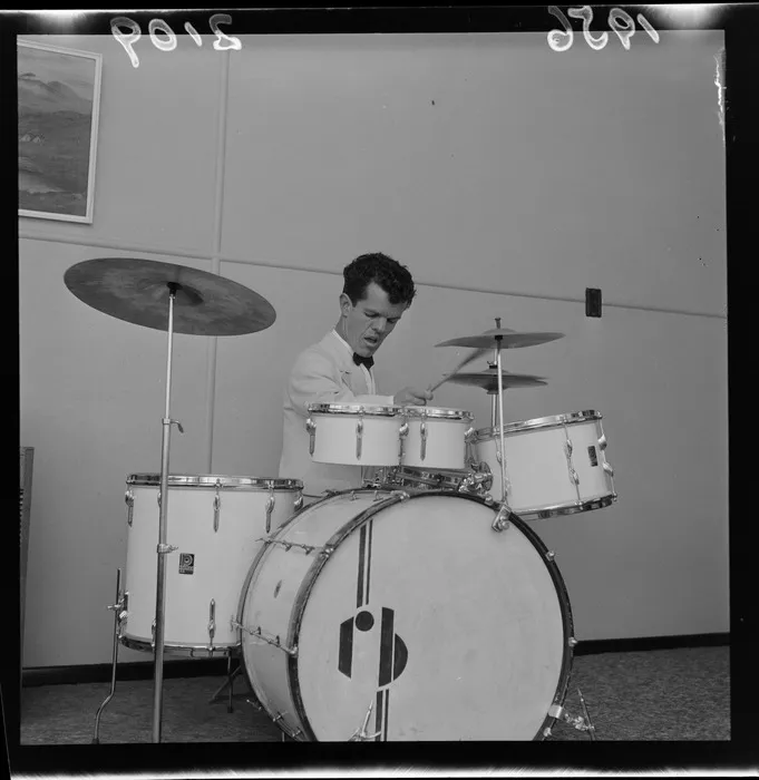 Ron Brazier playing drums