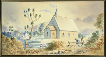 Image: Raworth, William Henry, 1821-1904 :Maori Church Rapauki. 1871.