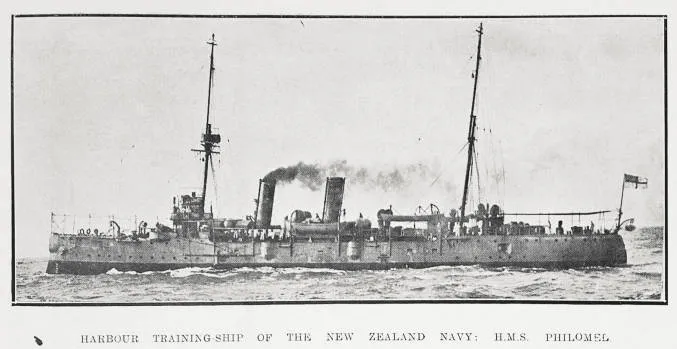Harbour training-ship of the New Zealand Navy: H.M.S. Philomel