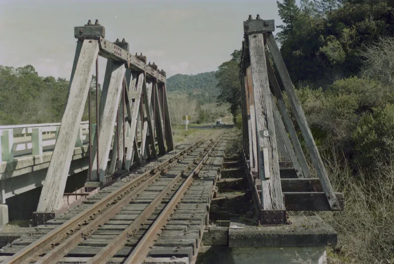 Photograph of wooden rail bridge