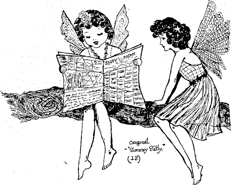 Sunray Sally's" fairies will make a dainty coloured picture for a Christmas wish card. (Evening Post, 08 November 1941)