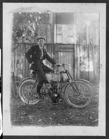 Image: Walter Clifford on a Minerva motorcycle
