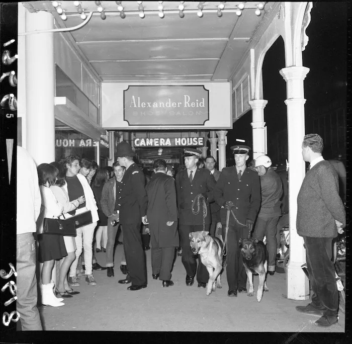 Police and police dogs, High street, Lower Hutt
