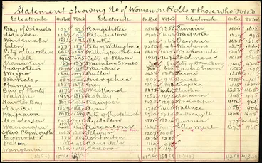 Statement showing number of women on rolls and those who voted, 1893 Image: Statement showing number of women on rolls and those who voted, 1893