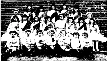 Image: THE HIGHLAND DANCERS, WITH DAFFODIL BOYS IN FRONT. (Otago Witness, 17 September 1902)