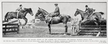 Image: Competitors in the leaping events at the Hawke's Bay Agricultural and Pastoral Society's annual show