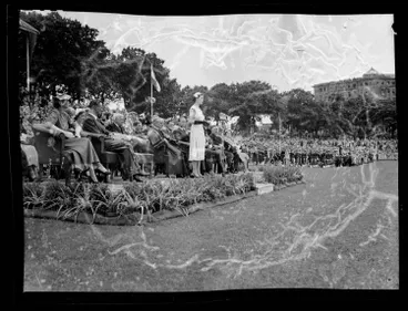 Queen Elizabeth II at Children's Rally at Domain, 1953 Image: Queen Elizabeth II at Children's Rally at Domain, 1953