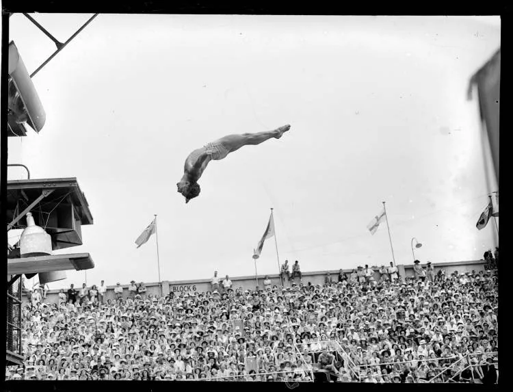 British Empire Games, Men's 3 Metre Springboard Diving, Newmarket Olympic Pool, 1950