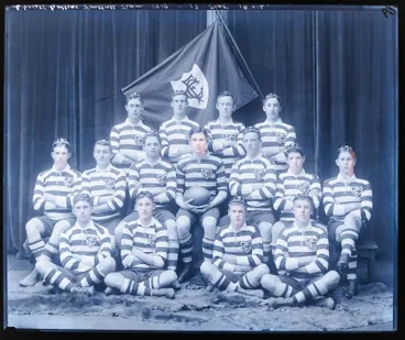 Image: Glass Plate Negative: Christ's College, Football Team, 1910