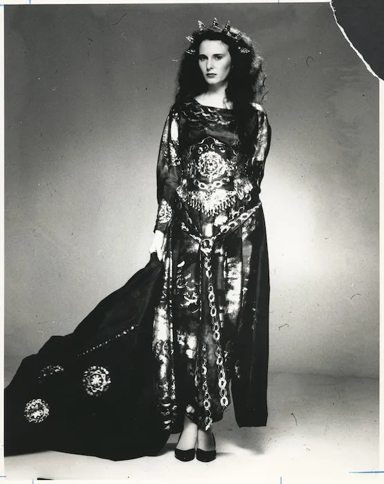 Kerrie Hughes models one of her garments