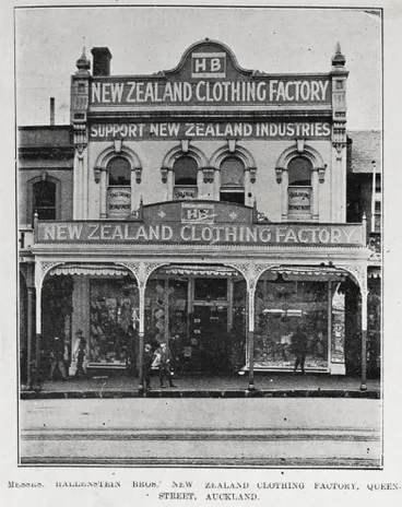 Image: Messrs. Hallenstein Bros. New Zealand clothing factory, Queen-Street, Auckland